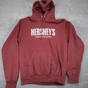 Hershey's Y2K‎ Chocolate World Hoodie Pullover Sweatshirt Maroon Small
